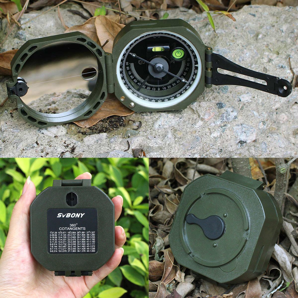 SVBONY Sport Optics Peilkompass mit Klinometer und Etui