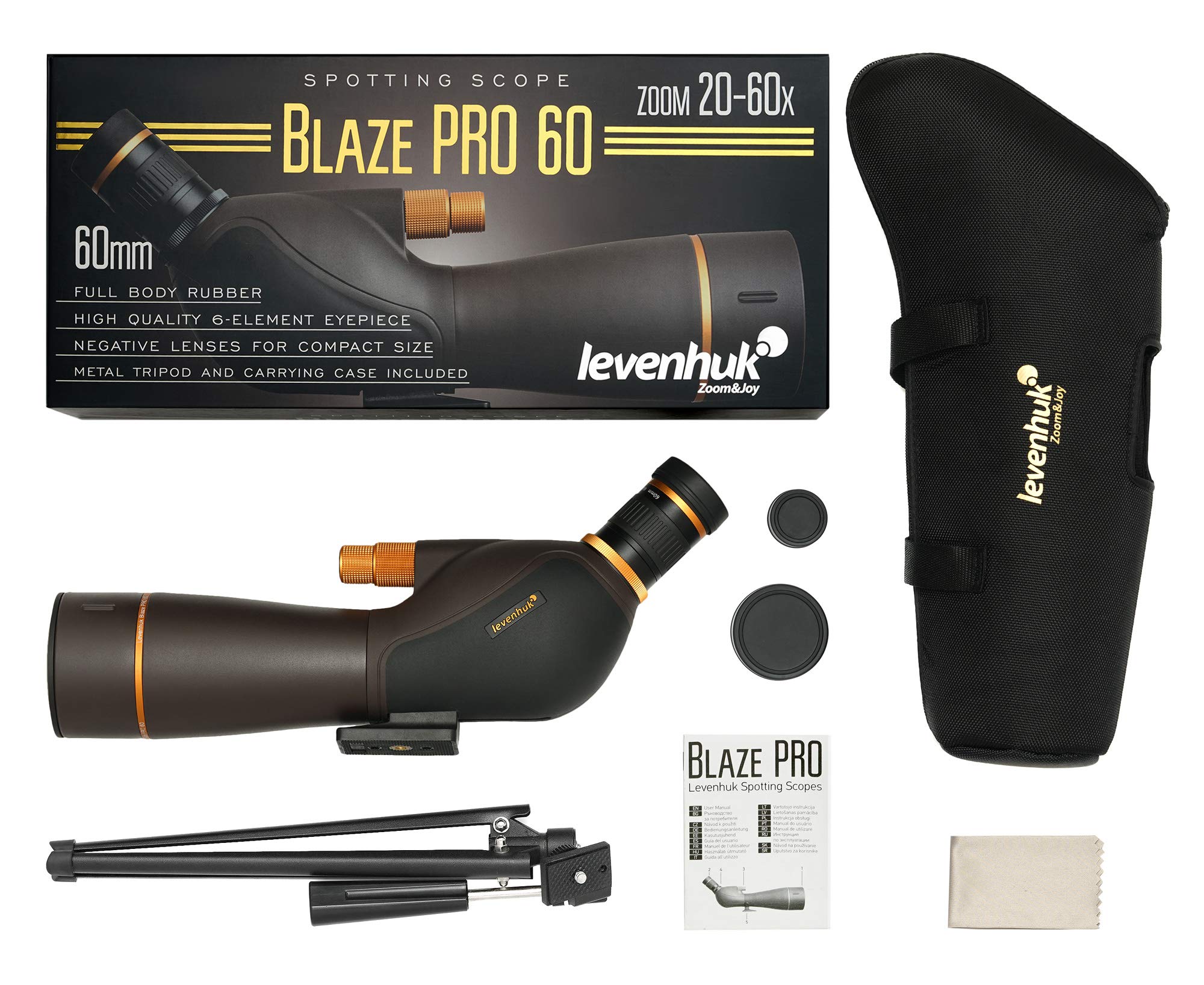 Levenhuk Blaze PRO 60 Zoom-Spektiv 20-60x mit Stativ