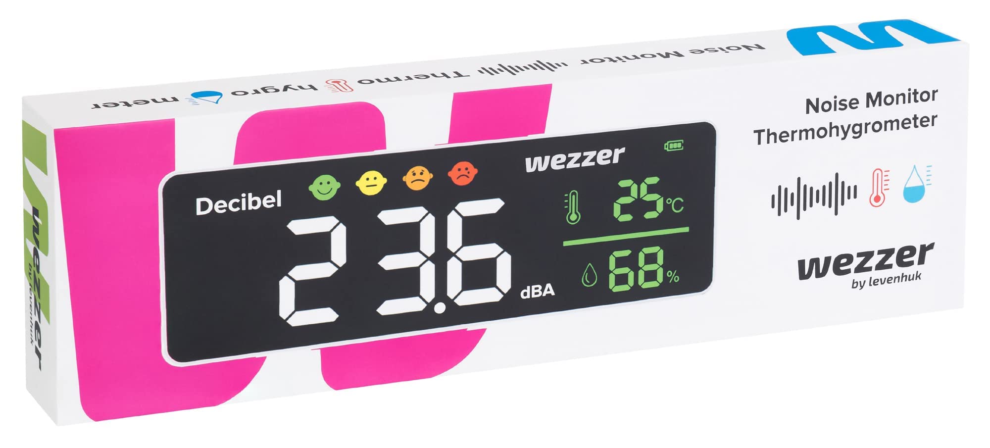 Levenhuk Wezzer Teo TH70 Thermohygrometer Geräusch Farbdisplay