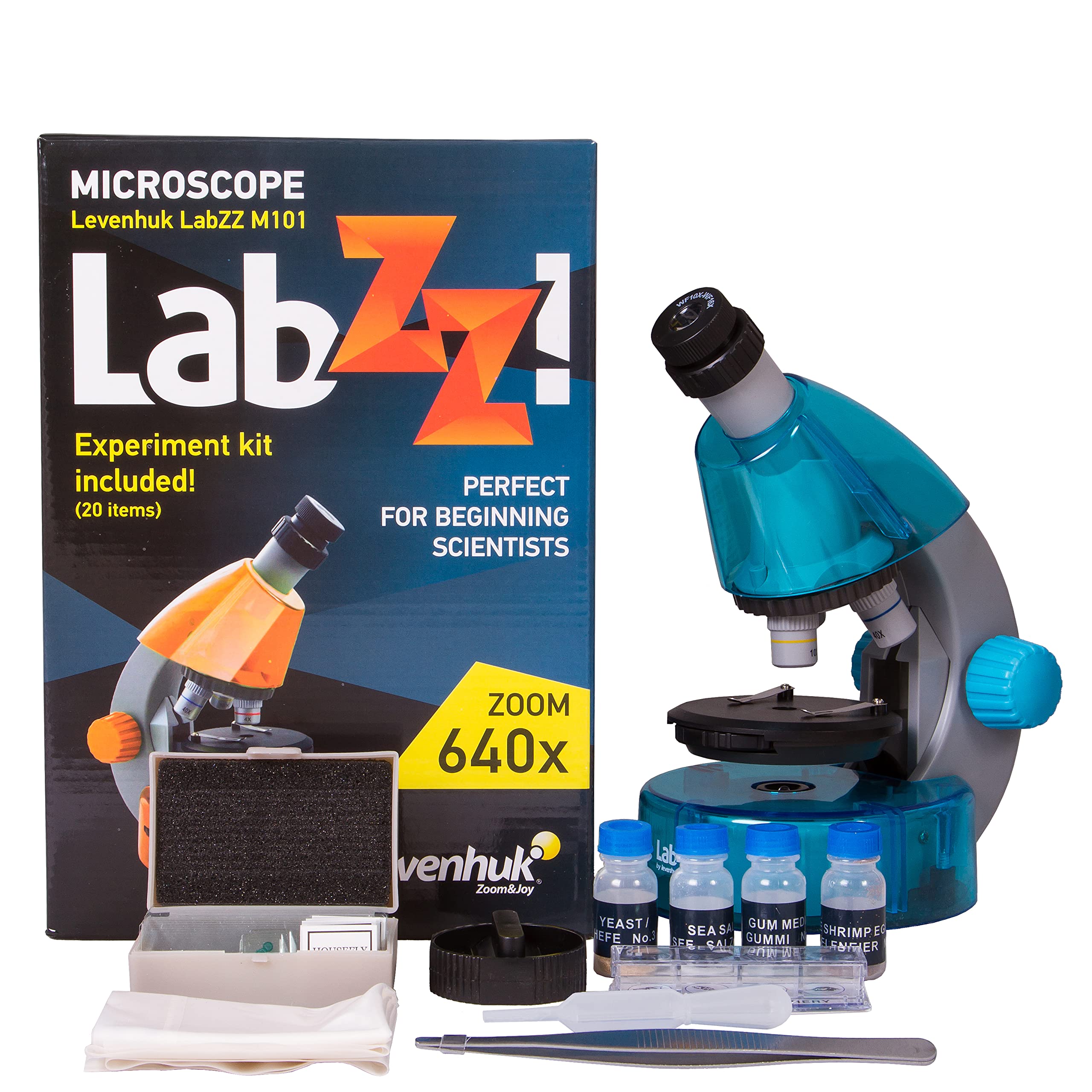 Levenhuk LabZZ M101 Mikroskop 40-640x Kinder Azure