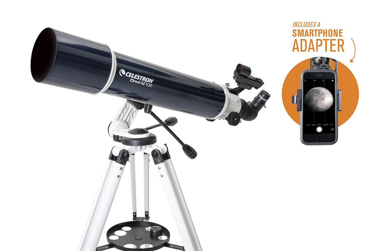 Celestron Omni AZ 102 Teleskop Refraktor Smartphone-Adapter