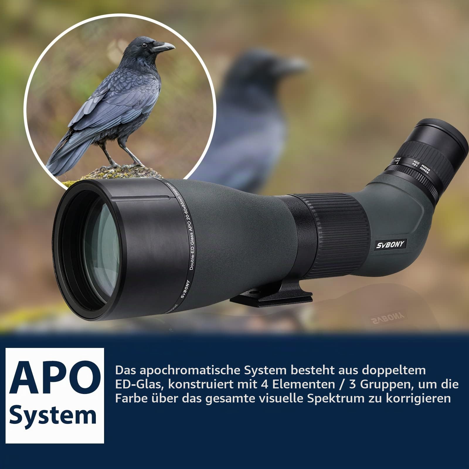 SVBONY SA401 APO Spektiv 20-60x85 abgewinkelt HD