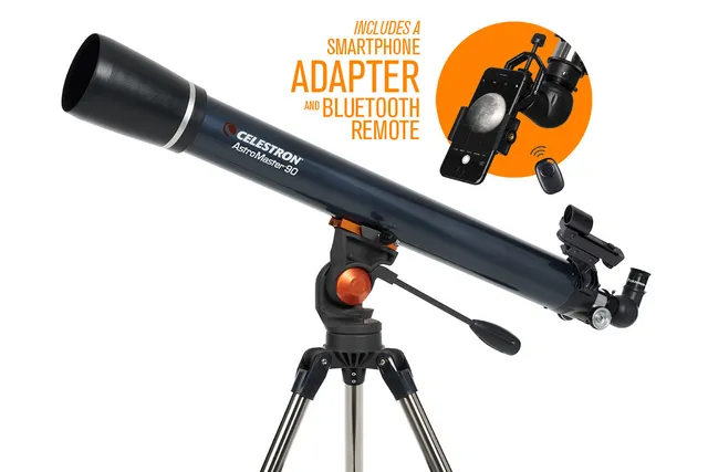 Celestron AstroMaster 90AZ Teleskop 90mm mit Smartphone-Adapter