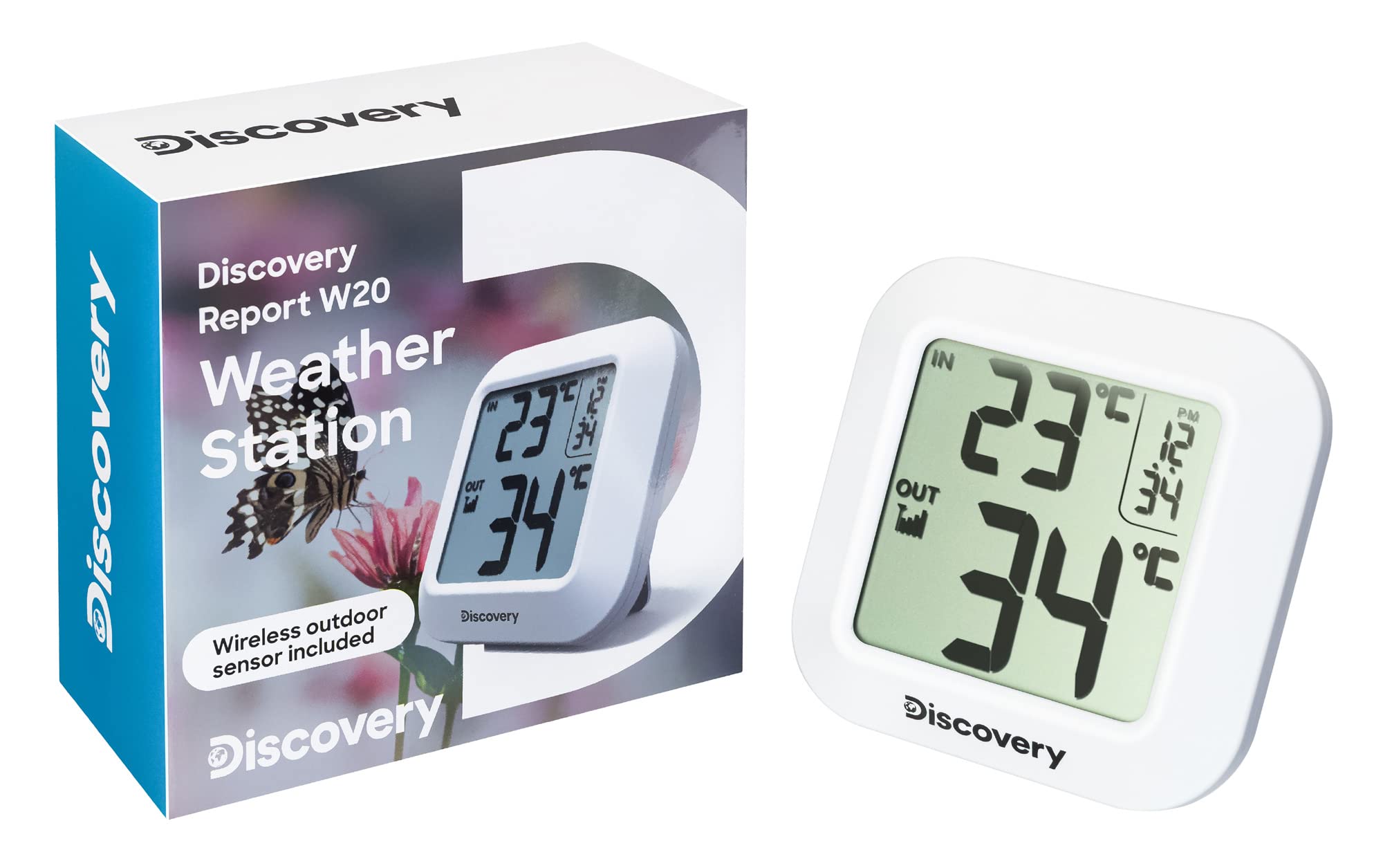Discovery Report W20 Wetterstation Funk mit Uhr Magnet