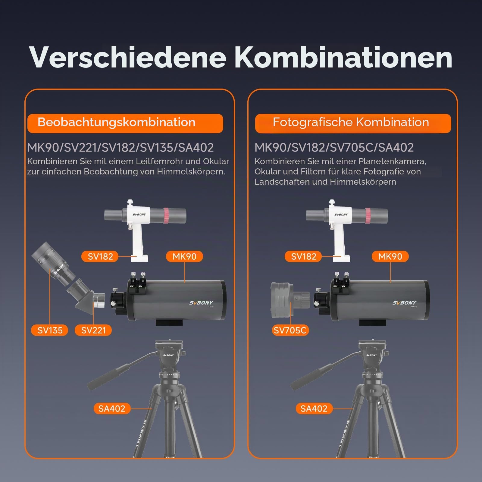 Svbony MK90 Maksutov-Cassegrain Spektiv 90mm kompakt