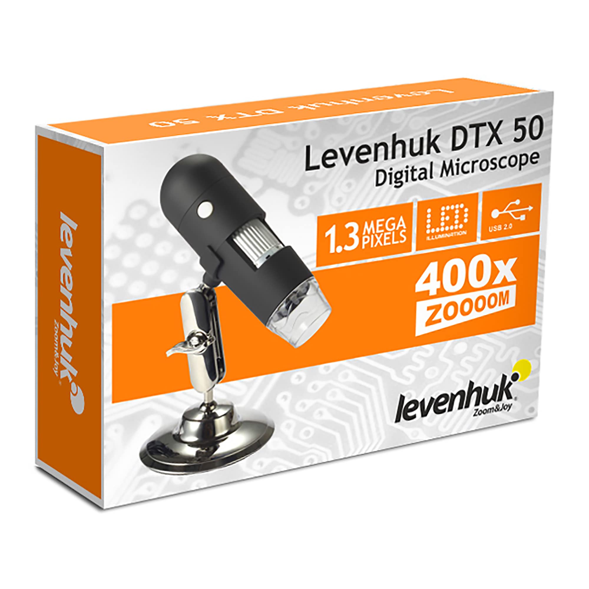 Levenhuk DTX 50 20-400x USB-Mikroskop mit Stativ