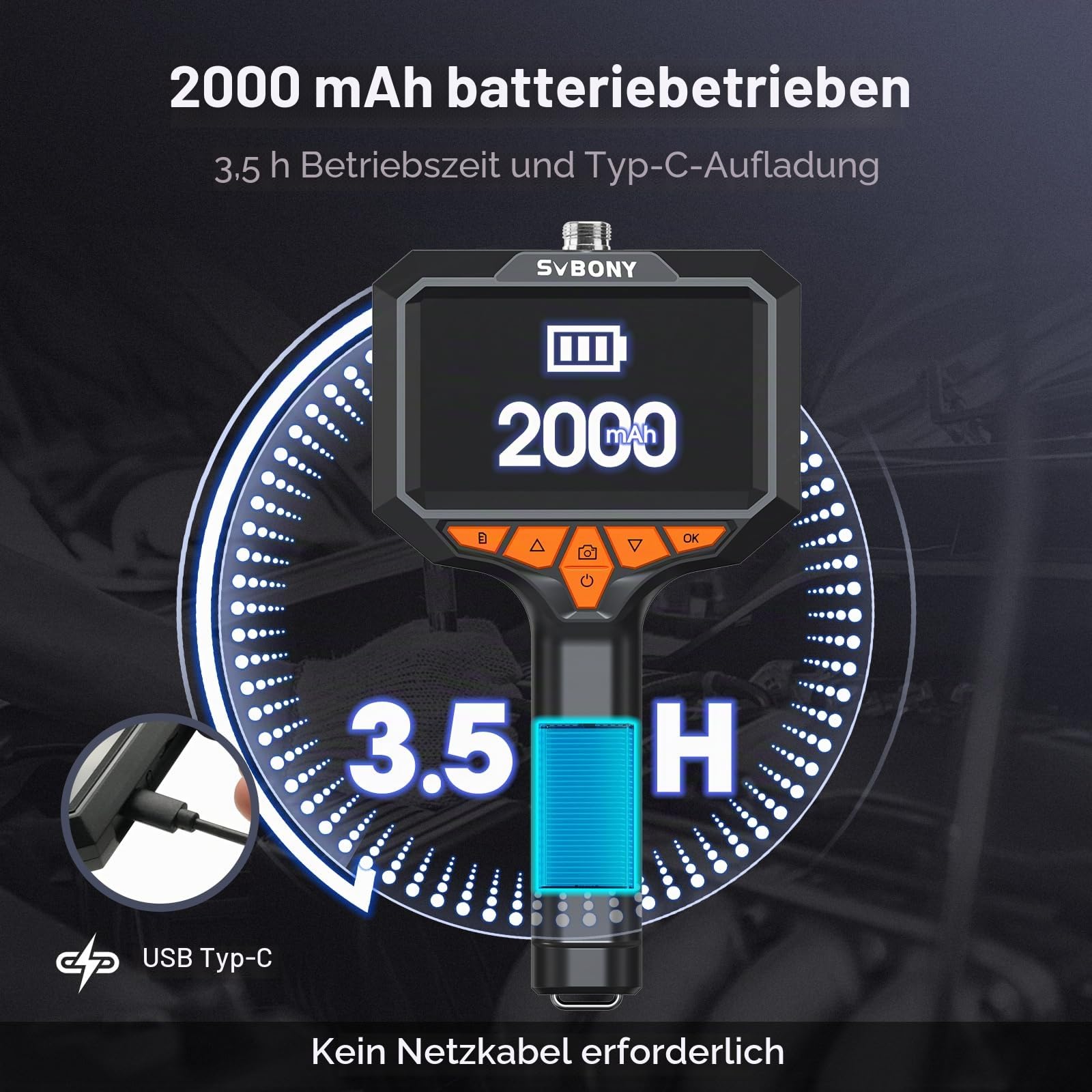 Svbony SM501 Endoskopkamera 4,3 Zoll IPS 5m