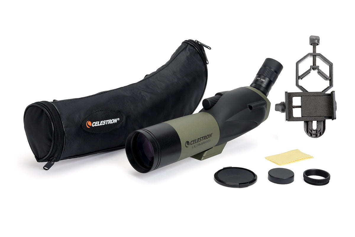 Celestron Ultima 18-55x65 Spektiv gewinkelt mit Smartphone-Adapter