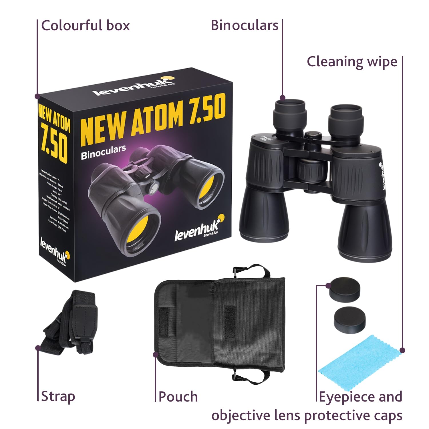 Levenhuk Atom 7x50 Fernglas leicht unter 700 g