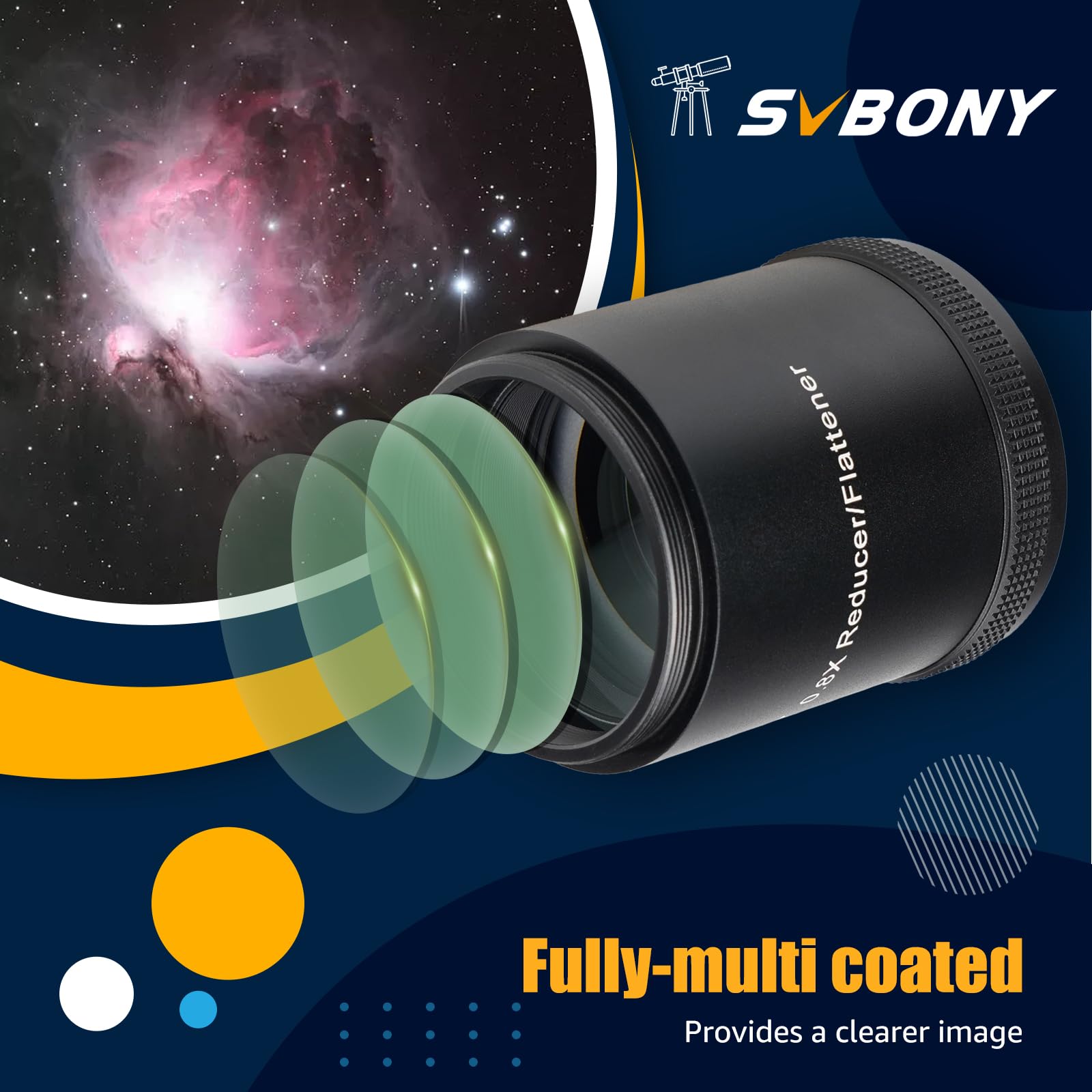 SVBONY SV209 0.8x Flattener 2 Zoll für SV550 122 Astrofotografie