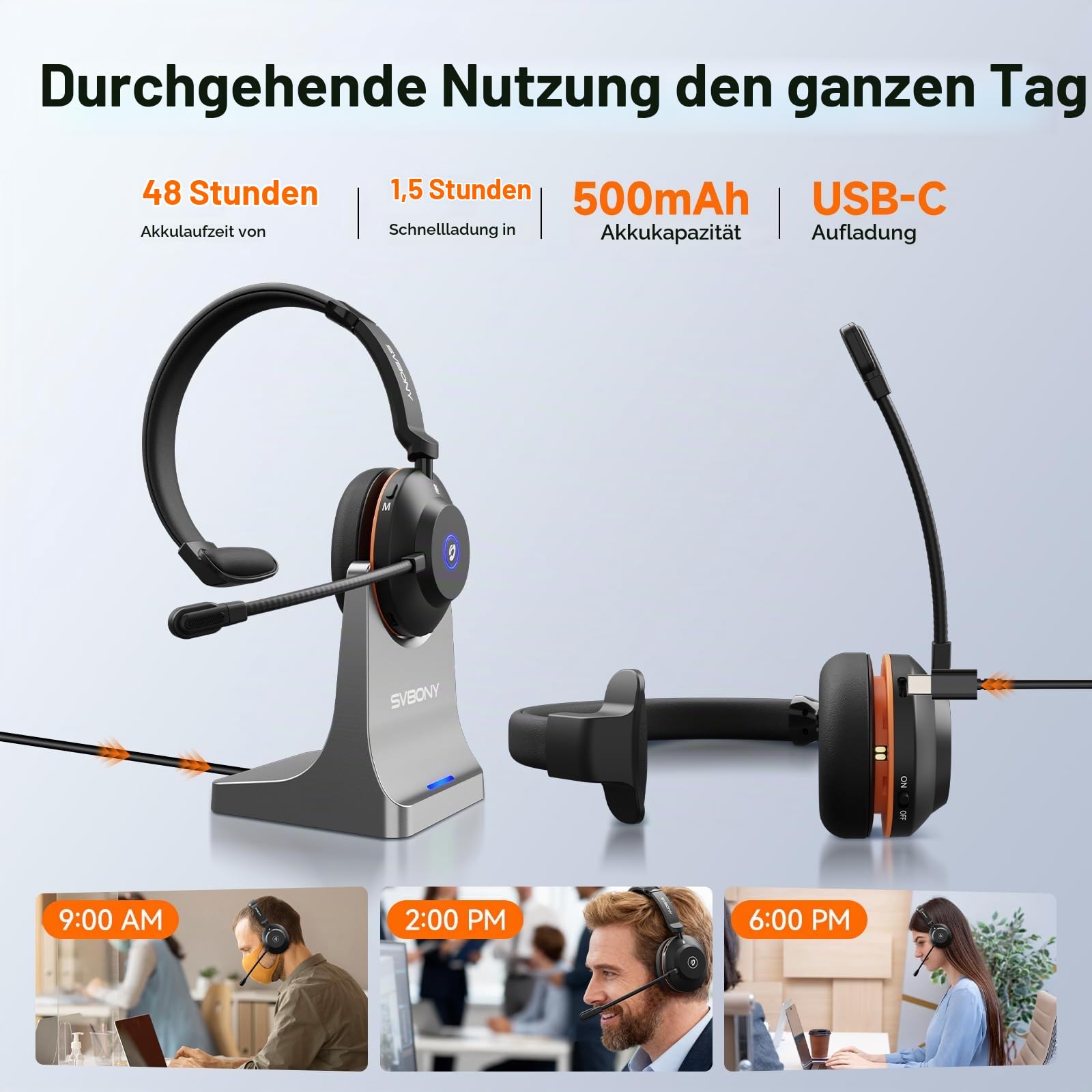 SVBONY SVN H1 Headset Bluetooth Mikrofon 1P 47 Std.