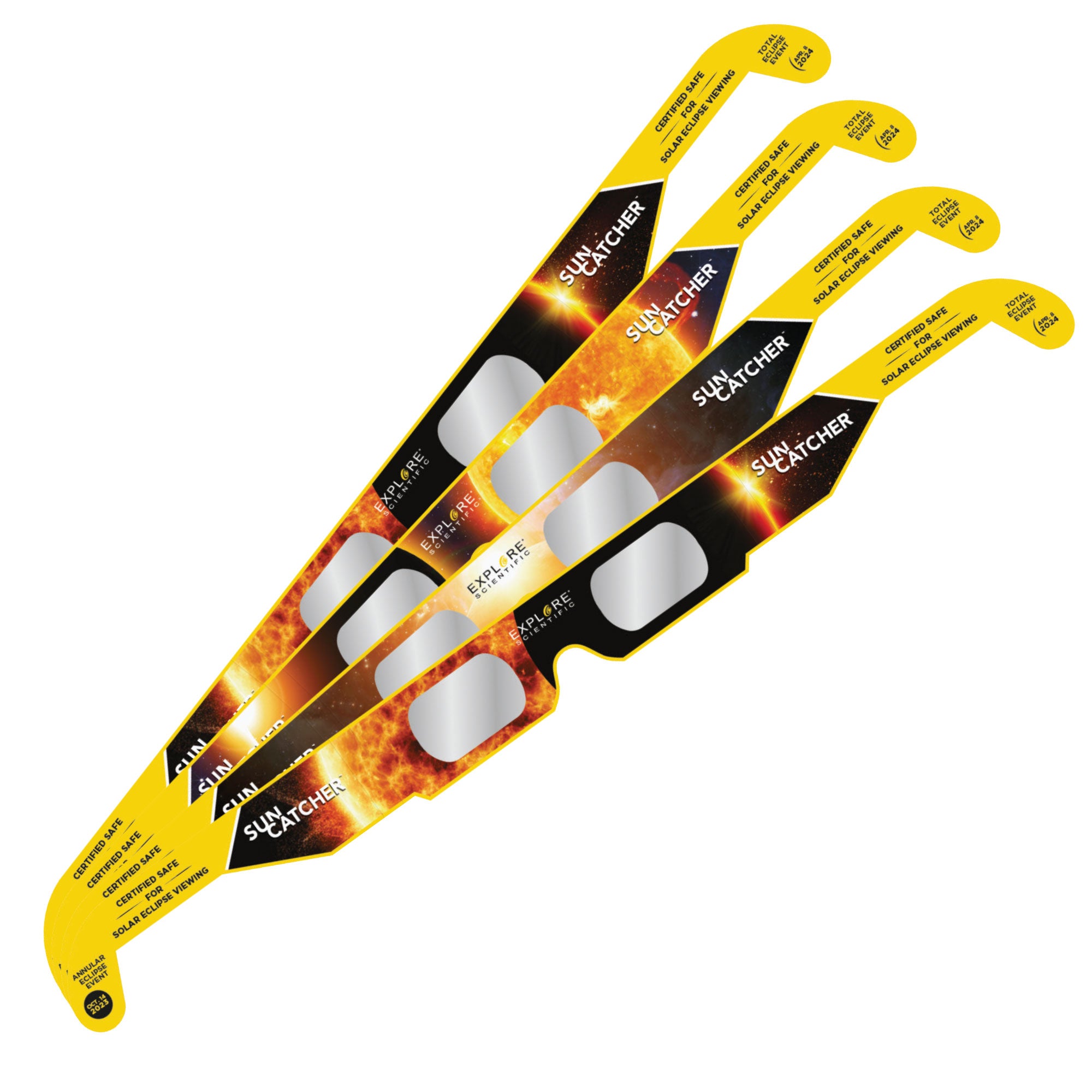 Explore Scientific Sun Catcher Sonnenfinsternis-Brille 4er-Pack ISO
