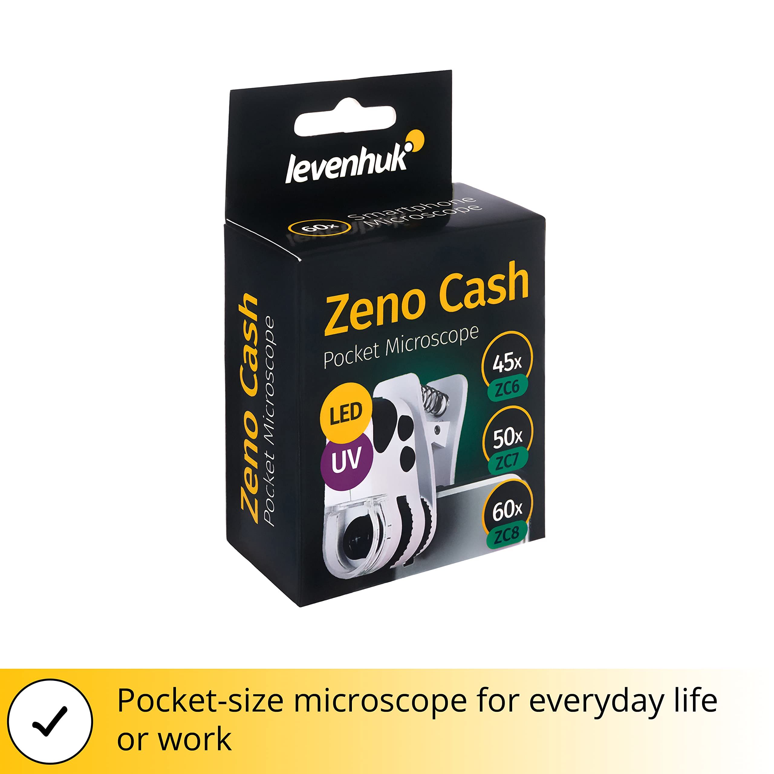 Levenhuk Zeno Cash ZC8 Taschenmikroskop 60x UV LED