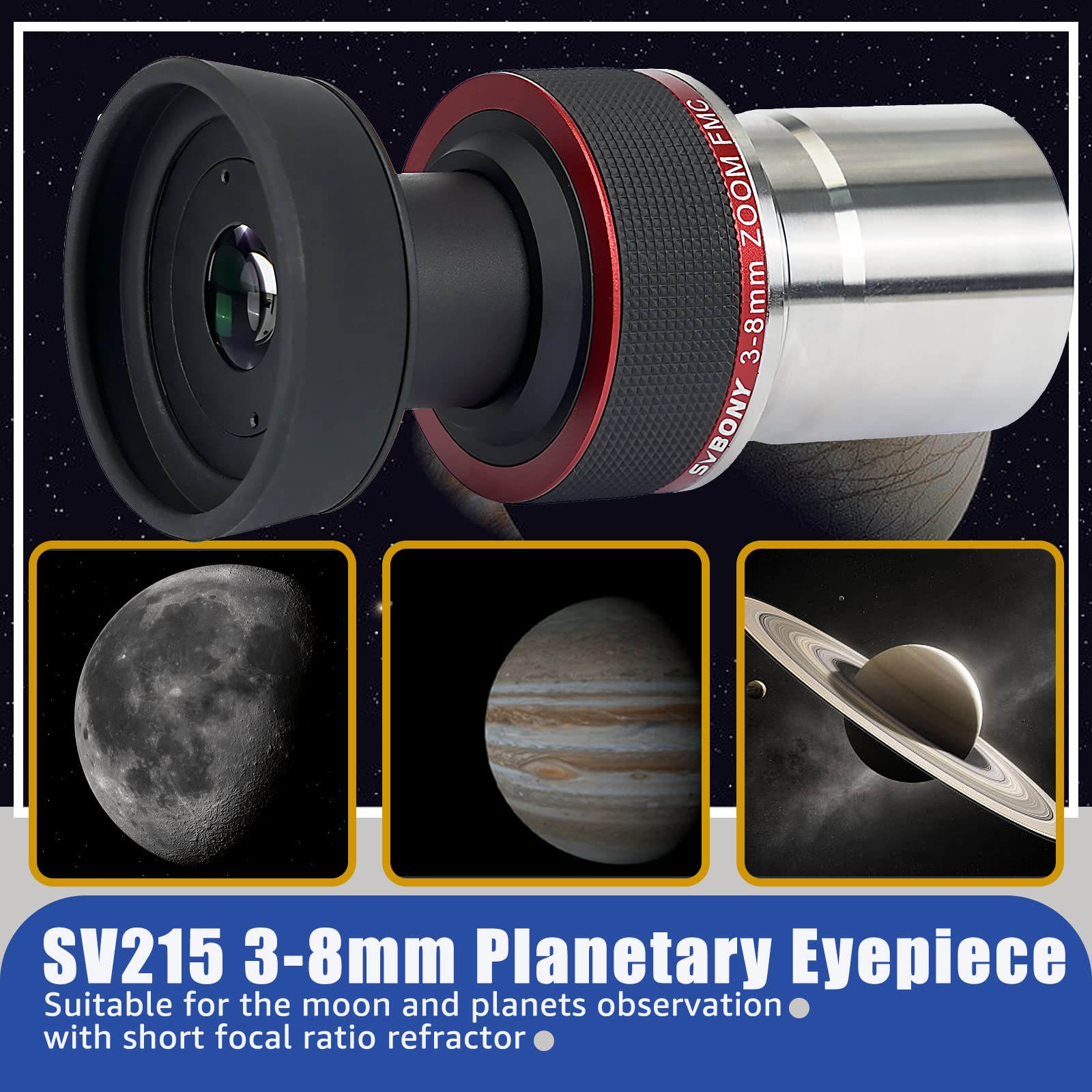 SVBONY SV215 Zoom Okular 3-8mm 1,25" 56° Parfokal