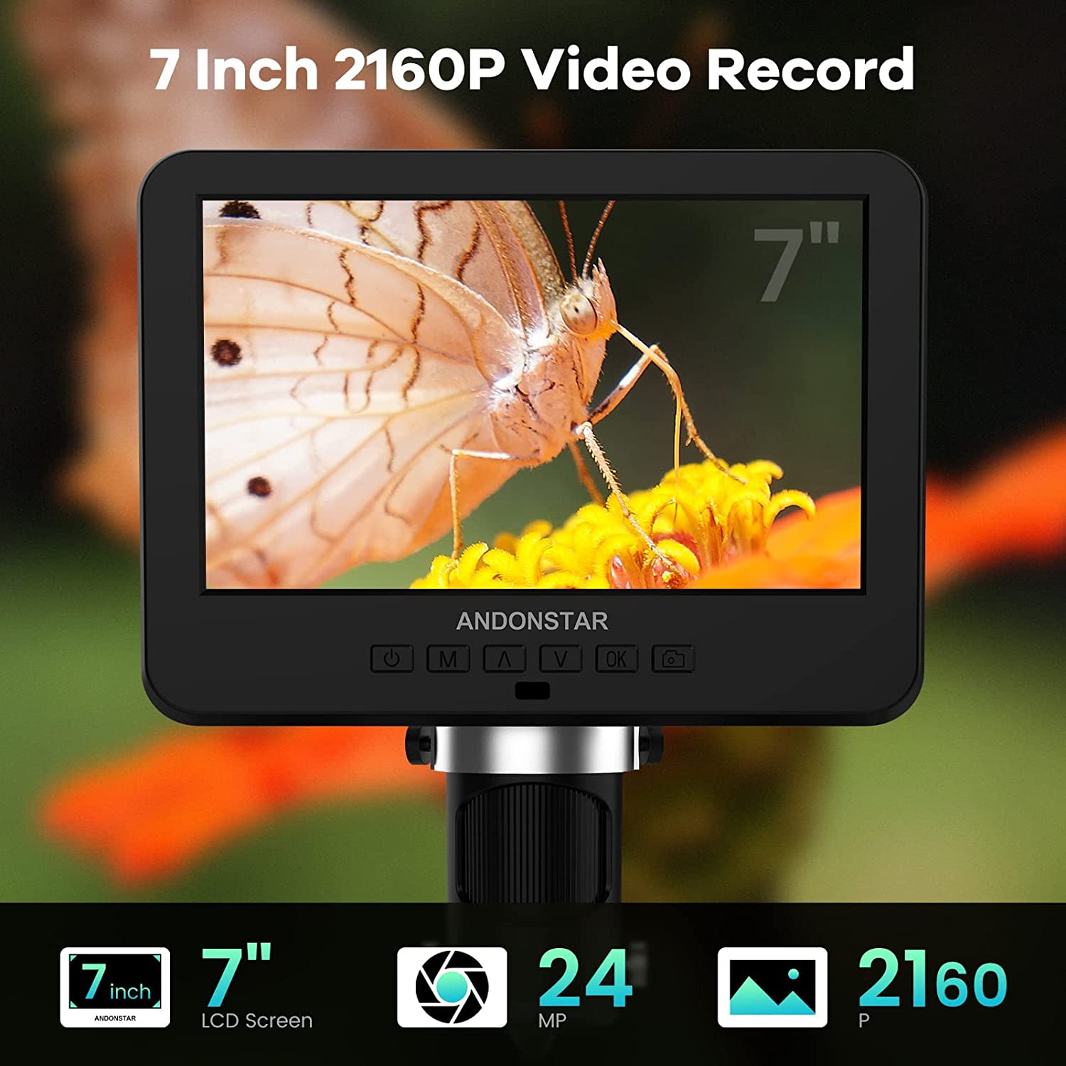 Andonstar AD246S-P Digitalmikroskop 7 Zoll HDMI 3 Objektive