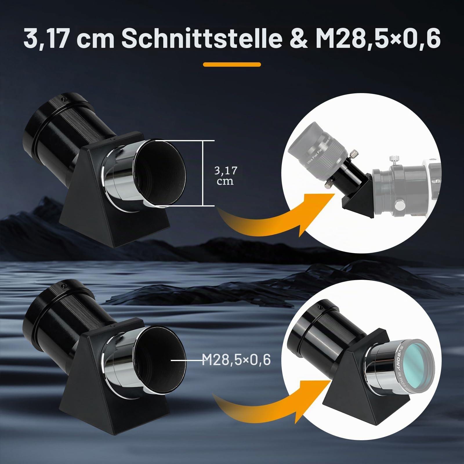 SVBONY SV221 Zenitspiegel 1,25" 45° Prisma aufrecht